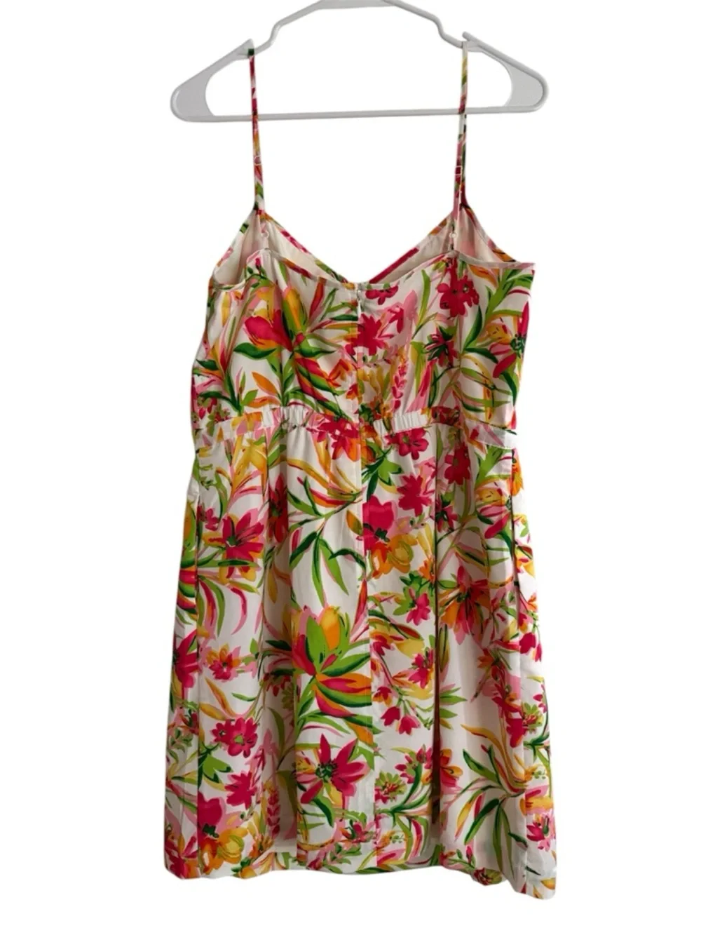 NWT J Crew Tropical Floral Seaside Cami Dress Spaghetti Strap Dress w/Pockets 14